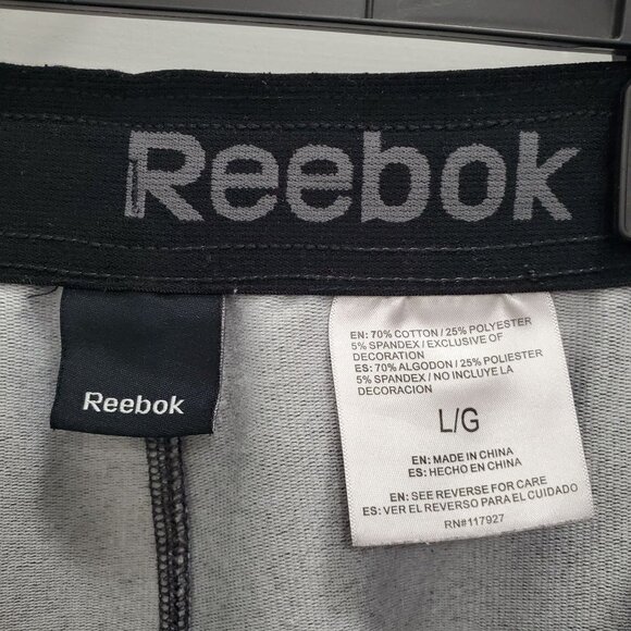 Reebok Men's Elastic Waist‎ Gray Joggers Sweatpants Athleisure Work Out Size L - Picture 2 of 7